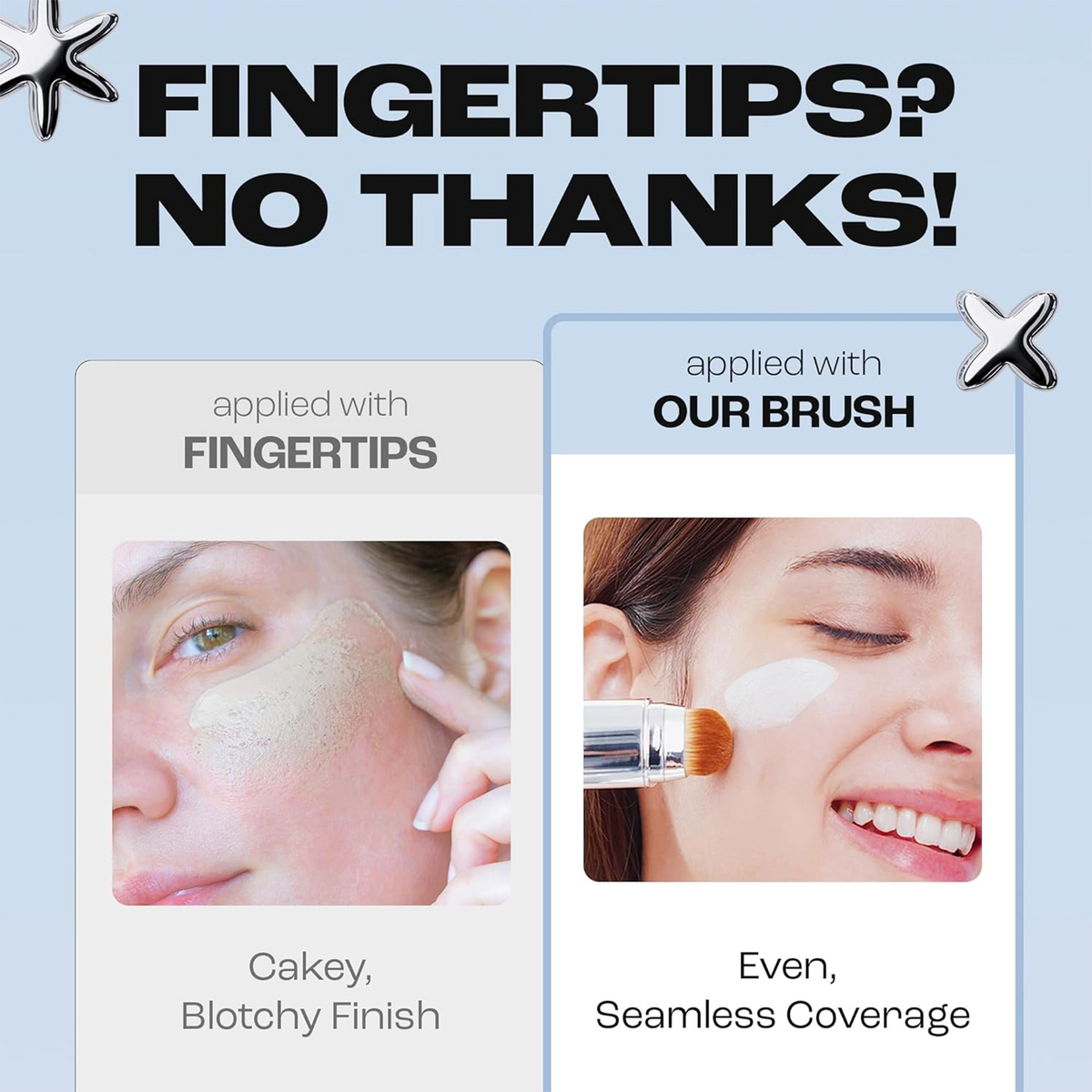 Color-Matching Cream Foundation Stick with Built-In Brush